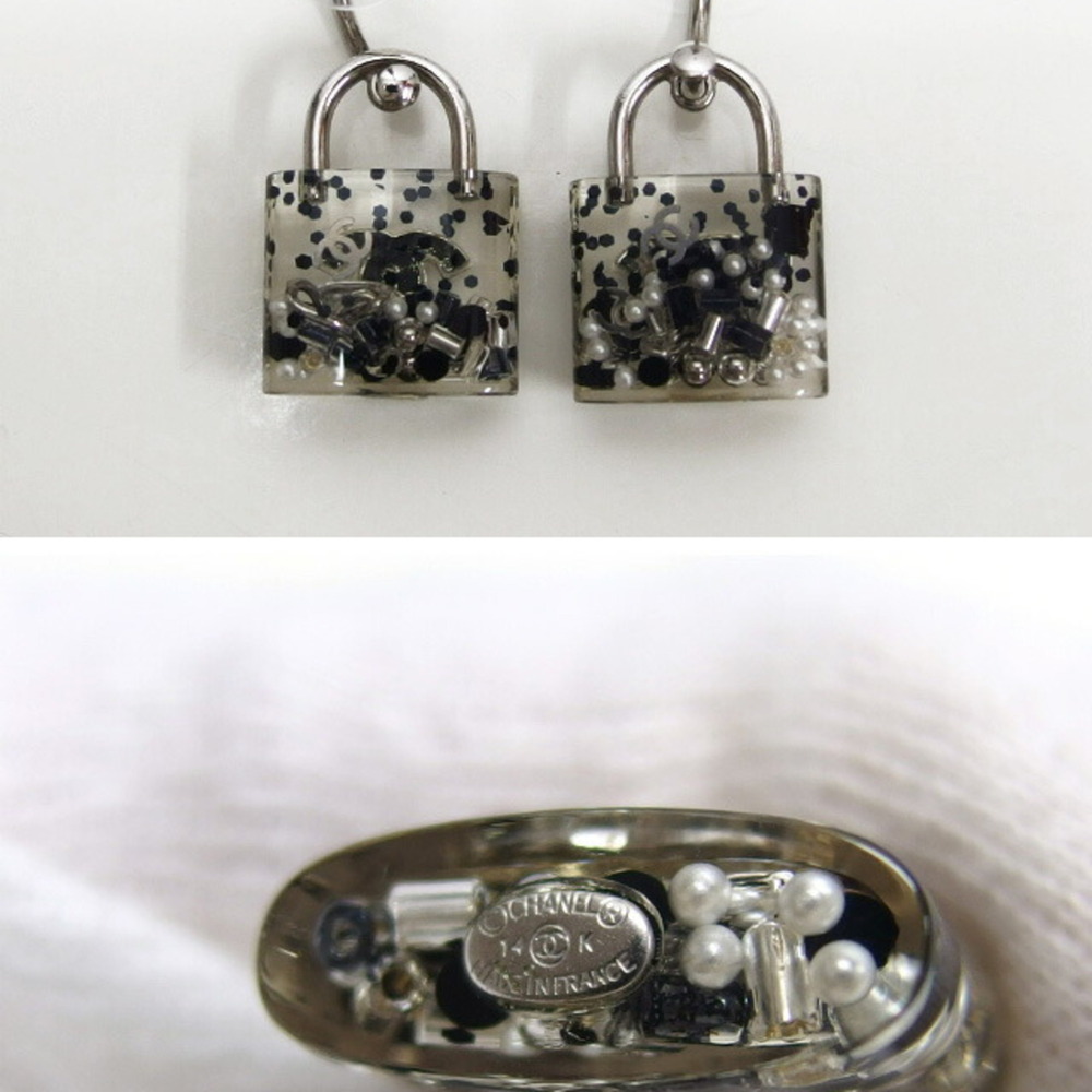 CHANEL White Logo Earrings - Picture 5 of 11